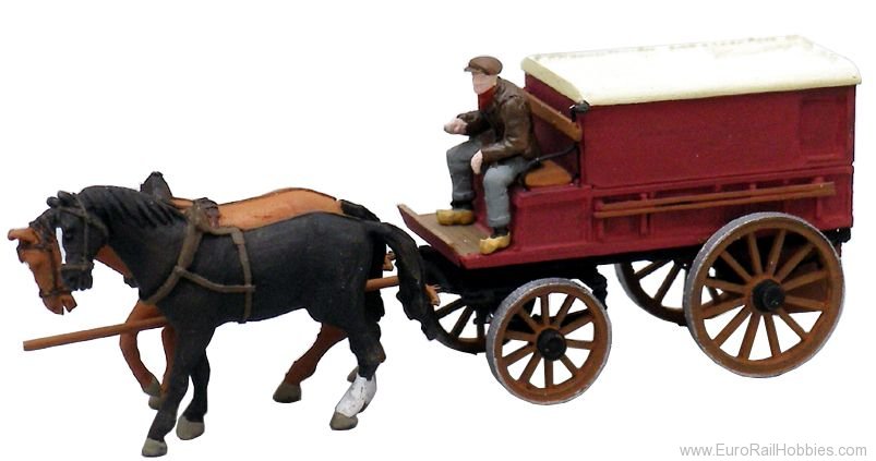 Artitec 387.64 Covered Farmer's Wagon w. 2 Horses and 1 Driv