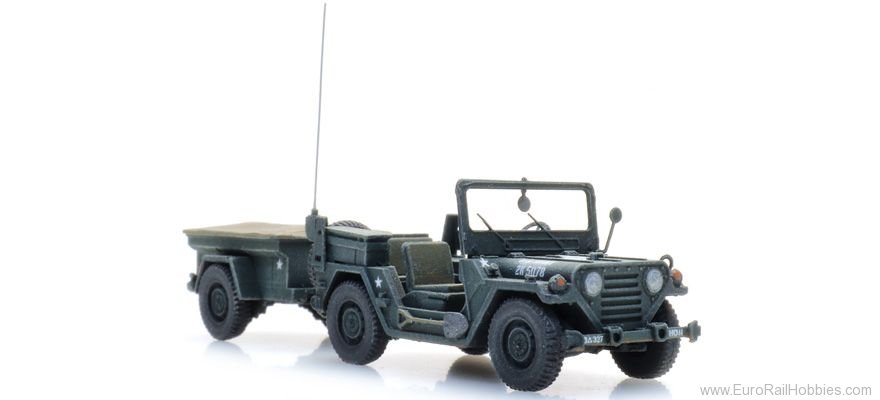 Artitec 6870569 US M151 jeep + M416 trailer Forest green