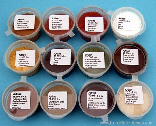 Artitec 70.000 Set of 12 powders of various colors, weatheri
