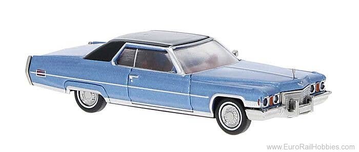 Brekina 18128 Cadillac deVille CoupÃ©, Blue/Black