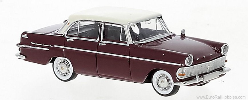 Brekina 20135 Opel P2 Dark Red , Light Beige, 1960, 