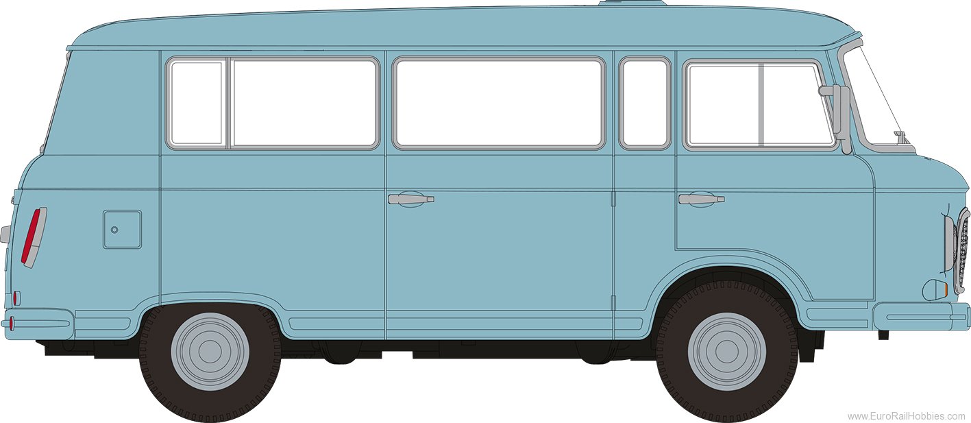 Brekina 30042 Barkas B1000 Bus, GrayBlue