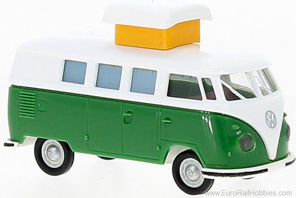 Brekina 31617 VW T1b Camper mit Hubdach White , Green, 1960