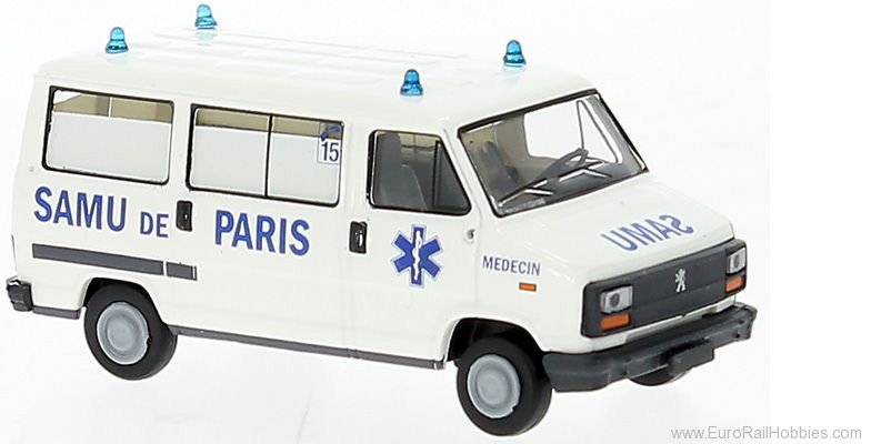 Brekina 34915 Peugeot J5 Bus 1982, Samu de Paris (FR), 