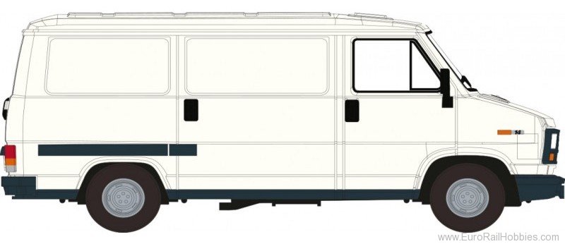 Brekina 34916 Fiat Ducato Kasten, White, 1982  