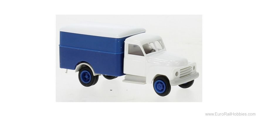 Brekina 37148 Hanomag L 28 Koffer White, Blue, 1950, 