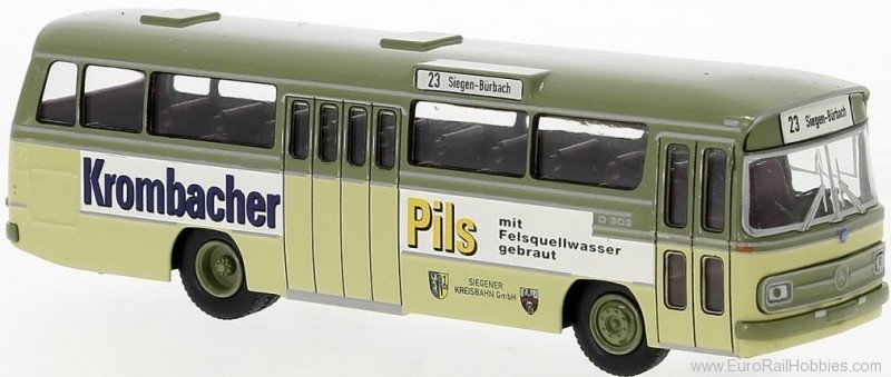 Brekina 52155 Mercedes O 302-11 RStn Siegen Krombacher Pils