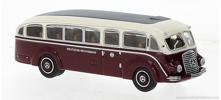 Brekina 52432 Mercedes LO 3500 Dark Red, White, 1936, Deuts