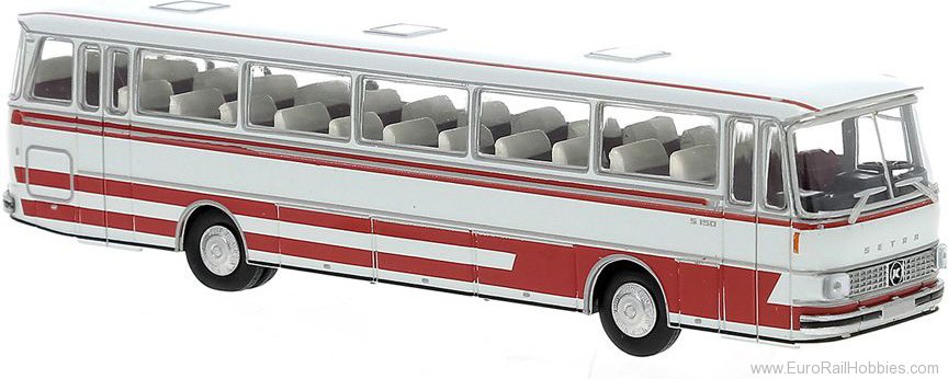 Brekina 56055 Setra S 150 H Light Gray , Red , 1970, 