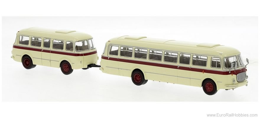 Brekina 58273 JZS Jelcz 043 Bus mit PA 01 Beige, Dark Red, 