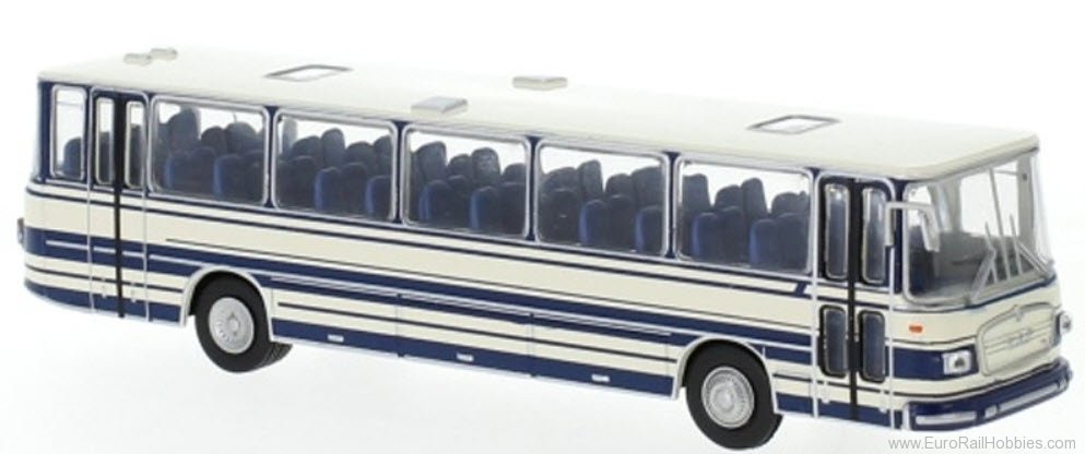 Brekina 59252 Man 750 Tour Bus White/Blue Stripes 1967