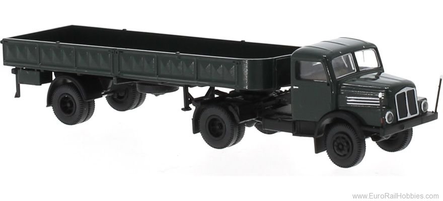 Brekina 71401 1960 IFA 4000-1 Tractor with Low-Side Trailer