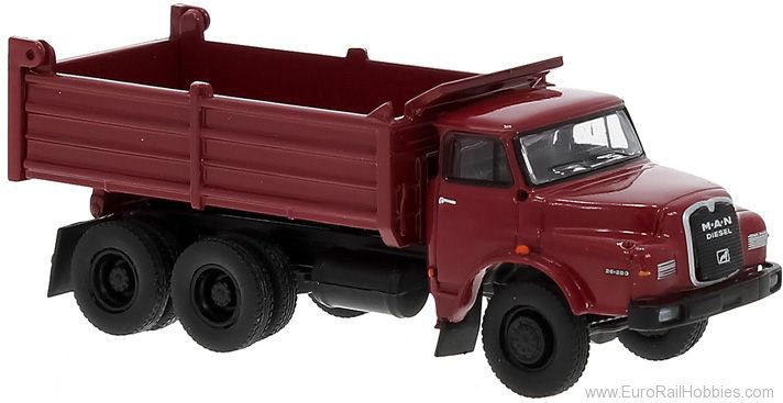 Brekina 78103 MAN 26.280 DHAK Dark Red , Black , 1972, 