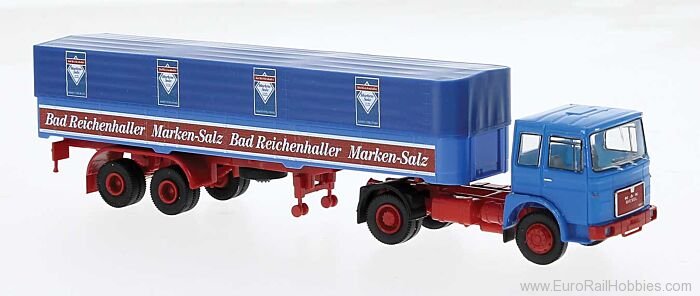 Brekina 78158 MAN F7 Flatbed/Tarpaulin--Semitrailer from Ba