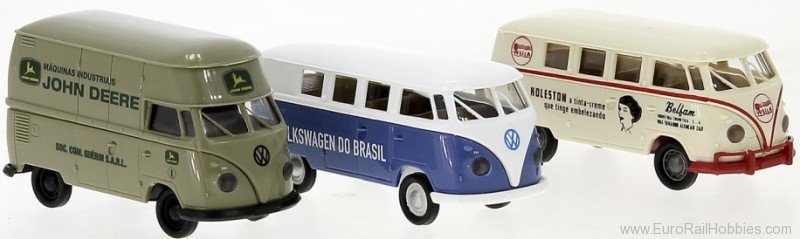 Brekina 90494 Set mit 3 VW-Bulli-Modellen 1960  