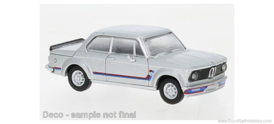 Brekina PCX870441 BMW 2002 turbo Silver , Dekor, 1973, 