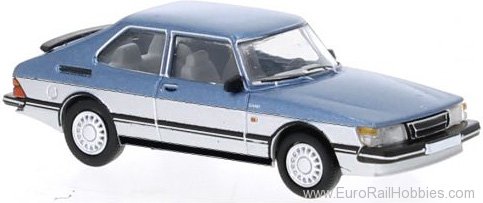 Brekina PCX870651 Saab 900 Turbo Metallic Blue , Silver , 1986,