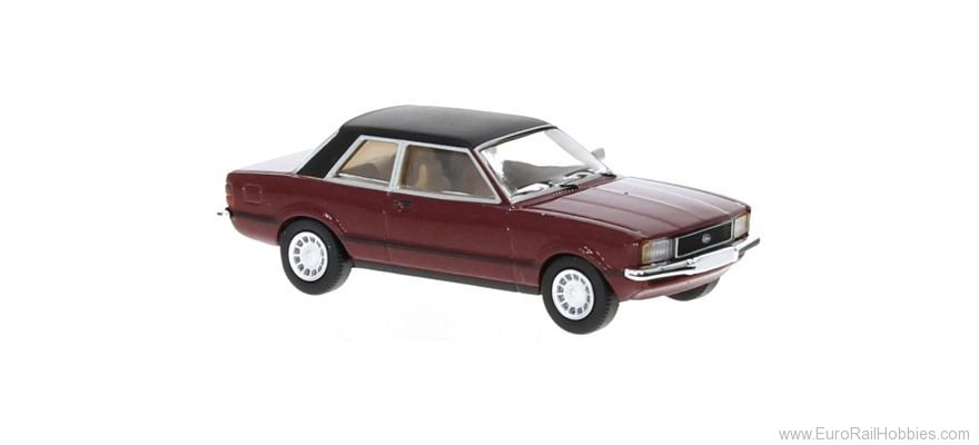 Brekina PCX870658 Ford Taunus TC2 Metallic  Dark Red, matt Blac