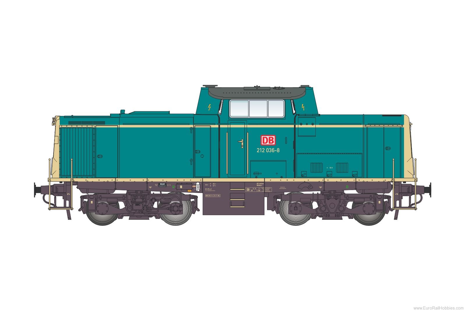 Lenz 40135.03 Diesel locomotive BR 212, DB, Ep.5, ocean blu