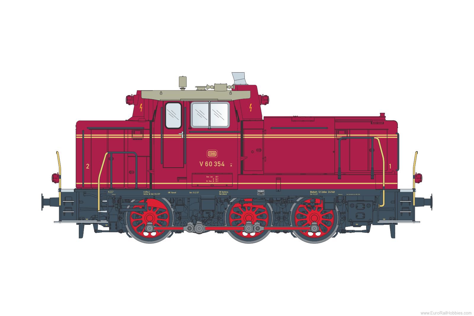 Lenz 40140.05 Diesel locomotive V 60 354, DB, Ep.3, red
