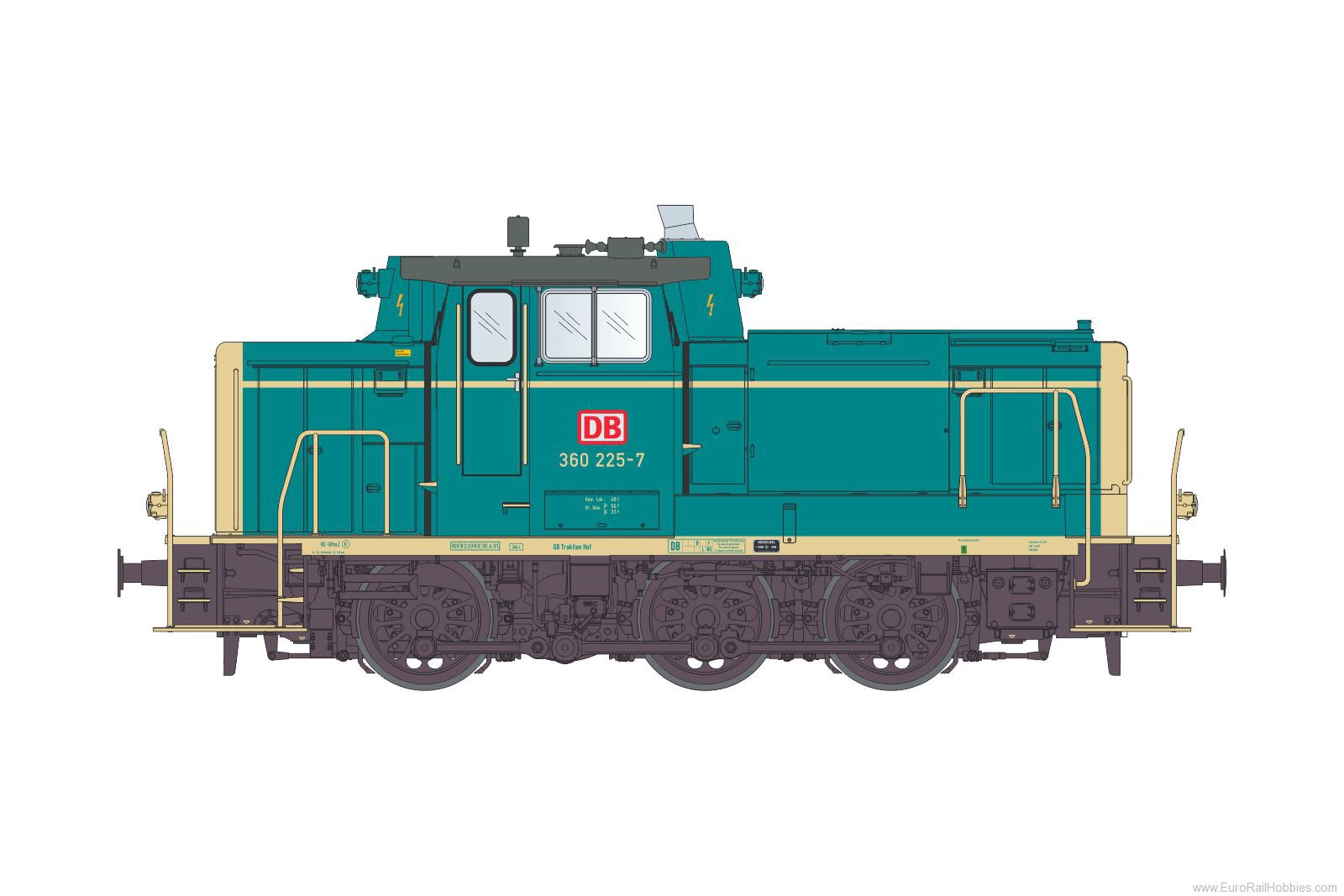 Lenz 40141.03 Diesel locomotive BR 360 225-7, DB, Ep.5, blu