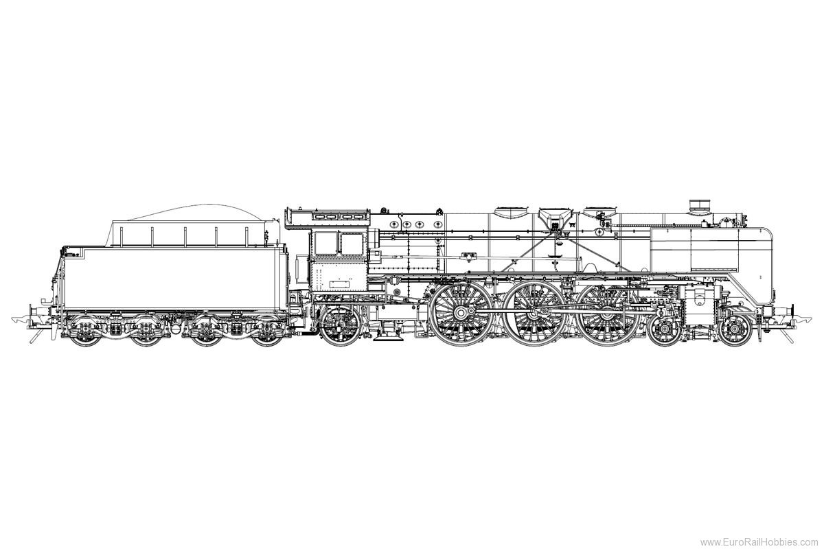 Lenz 40201.01 Steam locomotive BR 01 195, DB, Ep.3a, Wagner
