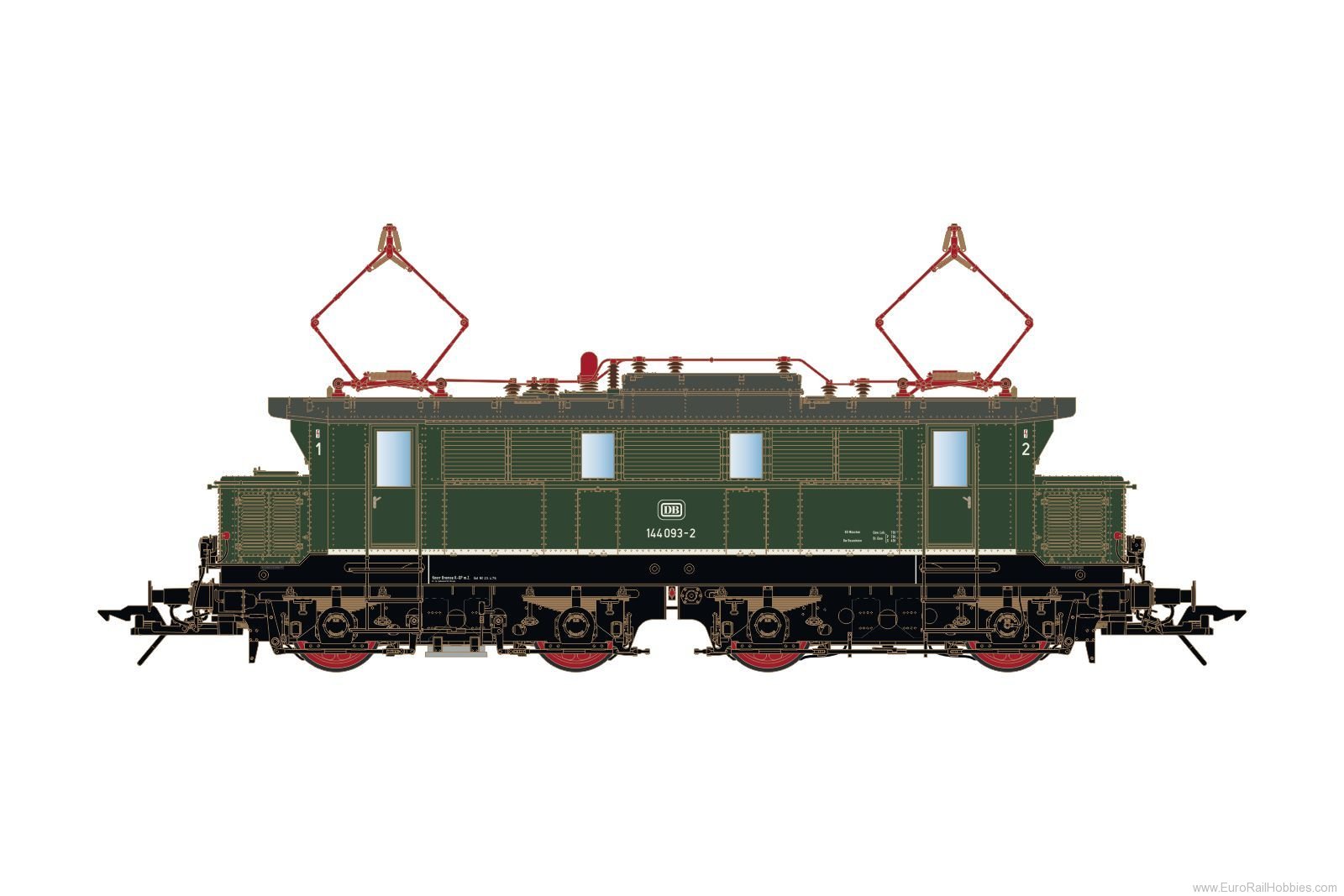 Lenz 40302.50 Electric locomotive 144 093-2, DB, era 4