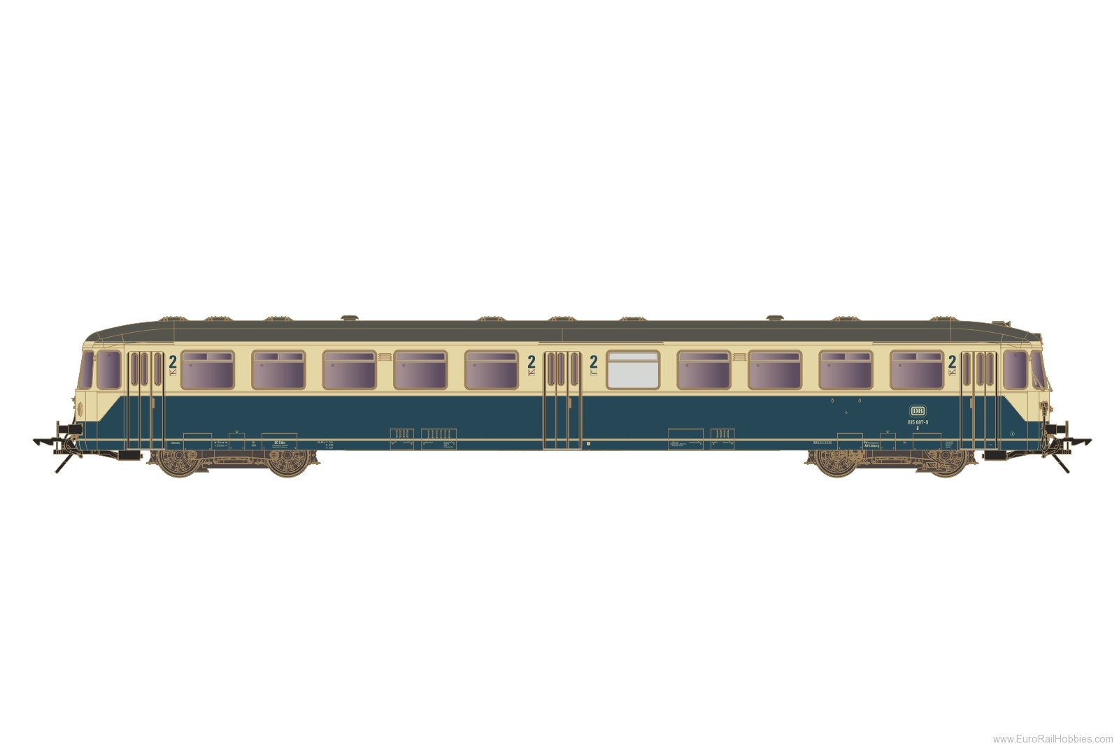 Lenz 40416.03 Control car BR 815 687-9, DB, era 4, blue-bei