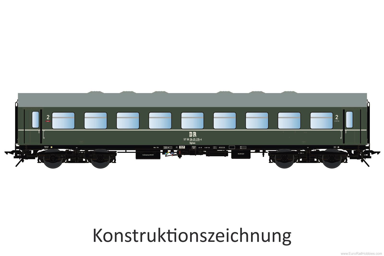 Lenz 41180.05 Reko car Bghwe, 2nd class, DR, Ep.4, No.57502