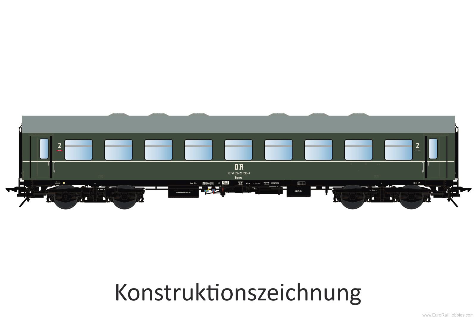 Lenz 41180.05 Reko car Bghwe, 2nd class, DR, Ep.4, No.57502