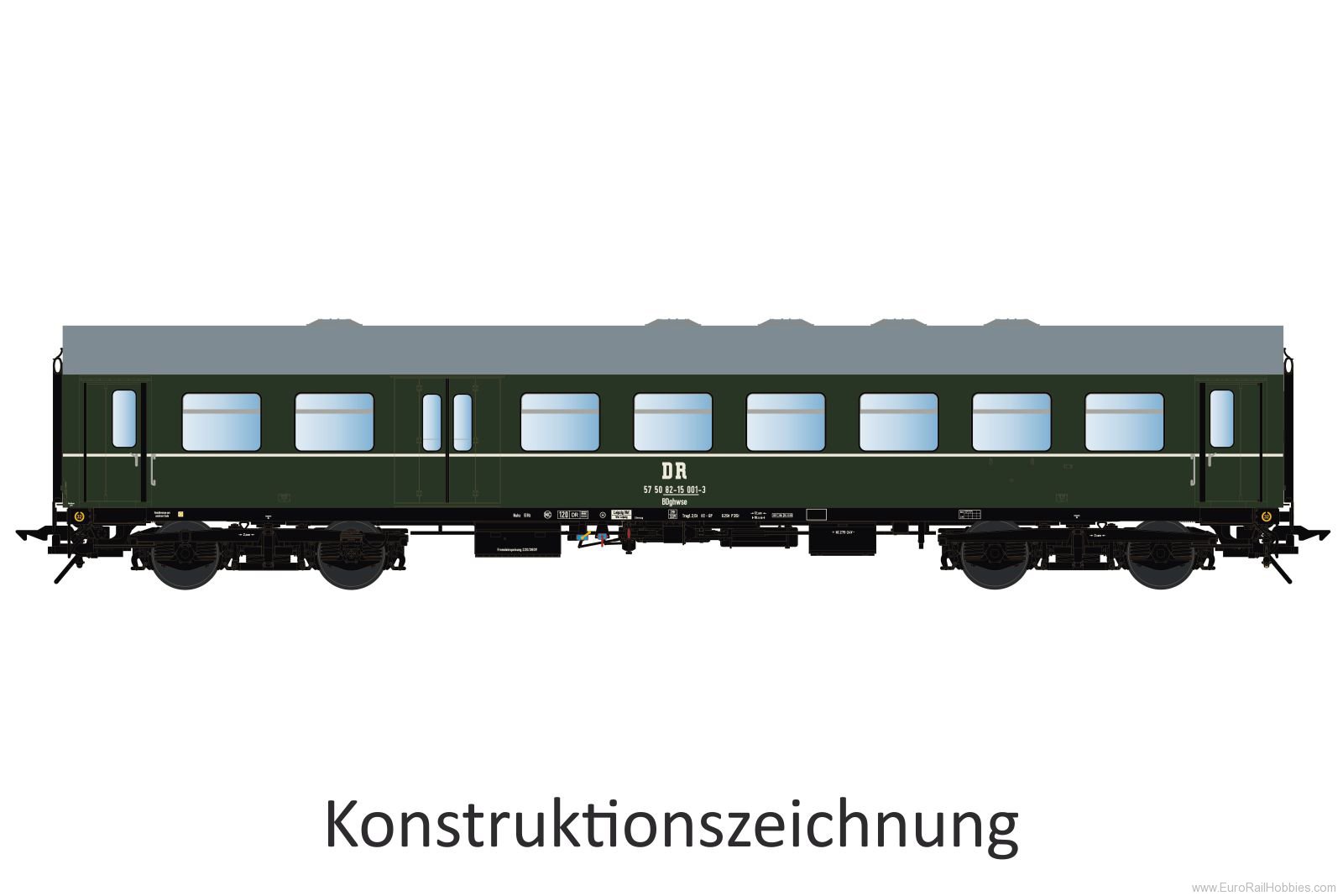 Lenz 41181.01 Reko wagon BDghwse, 2nd class, DR, Ep.3/4, No