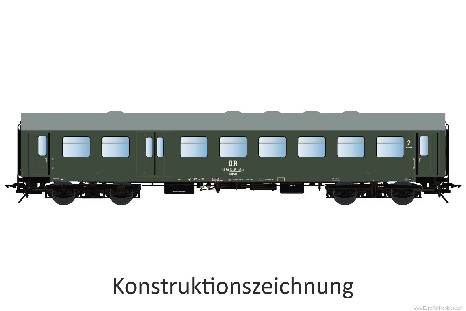 Lenz 41181.02 Reko wagon BDghwse, 2nd class, DR, Ep.4, No. 