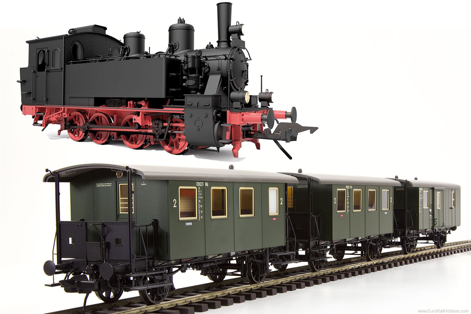 Lenz 43298.02 DRG BR98.8 Train w/ three 2-Axle Coaches