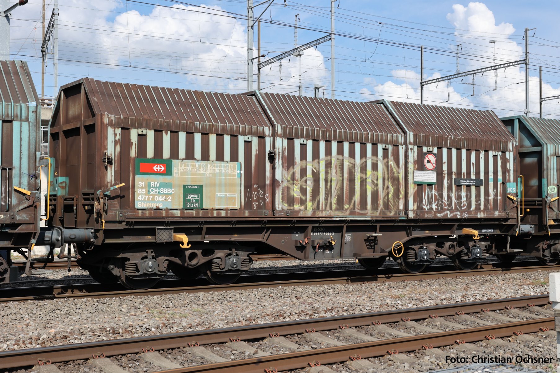 Piko 28304 CH-SBB C 2 Piece Telescoping Roof Freight Car