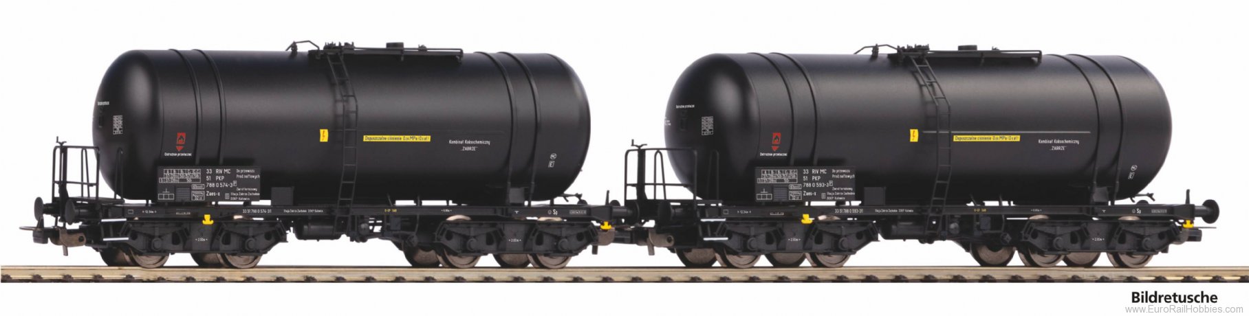 Piko 28311 PKP 2 Piece 406Ra Tank Car Set