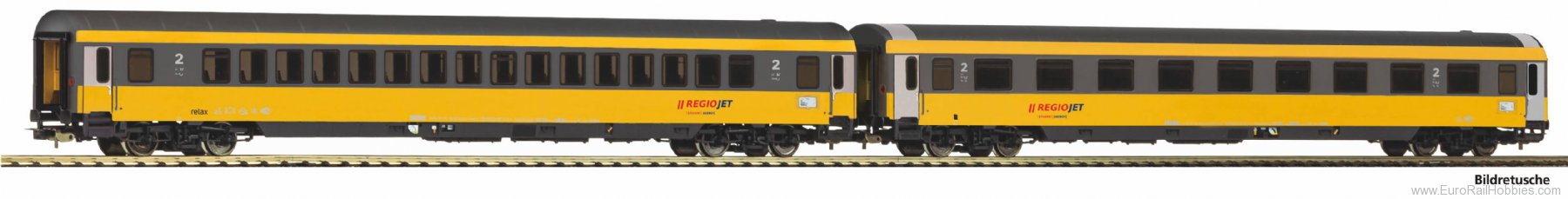 Piko 28323 Regiojet 2 Piece 2nd Cl Coach Set