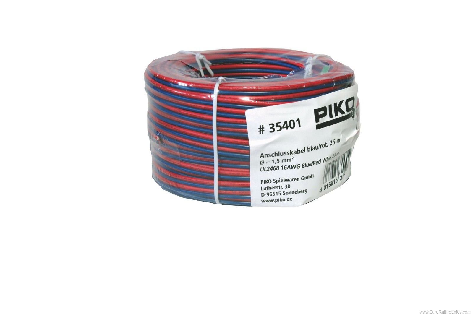 Piko 35401 Red/Blue Cable, 16AWG, 25m