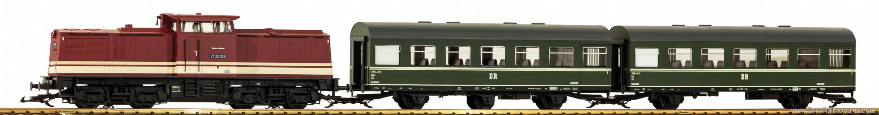 Piko 37145 G Starter set R/C passenger train V100 with 2