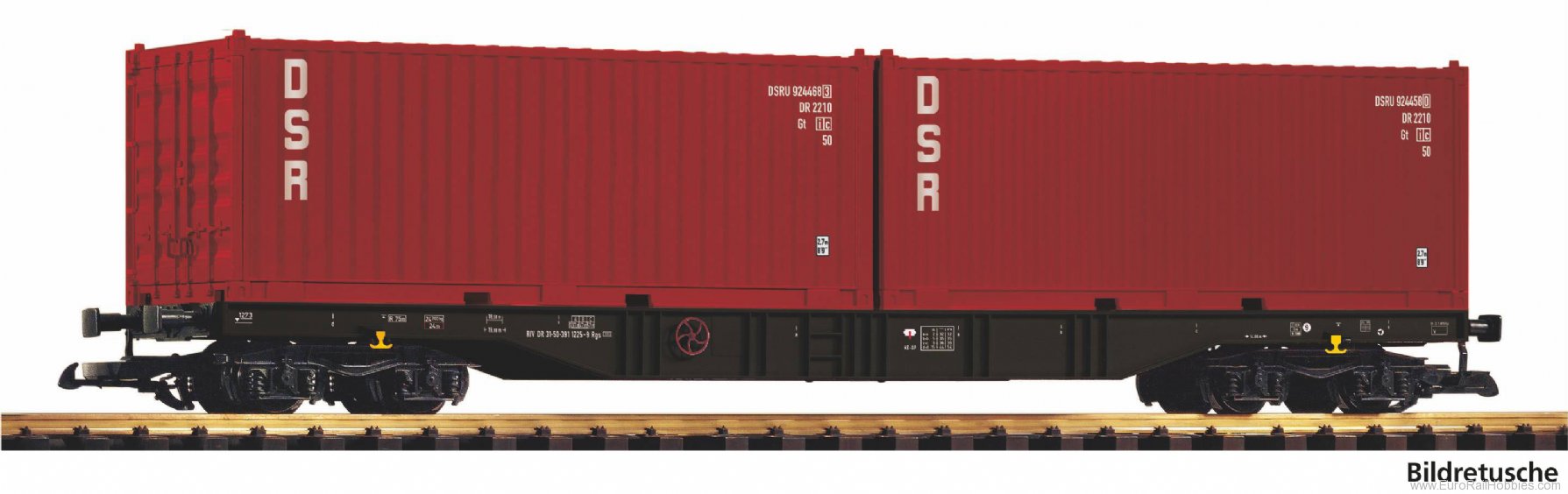 Piko 37755 G-DR DSR 2 Container Flatbed wagon