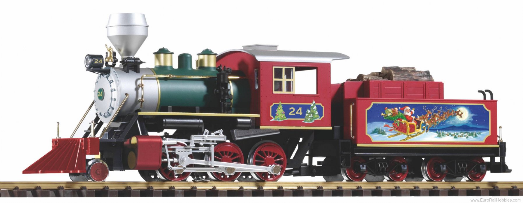 Piko 38230 G Steam Locomotive with Tender Mogul Christma