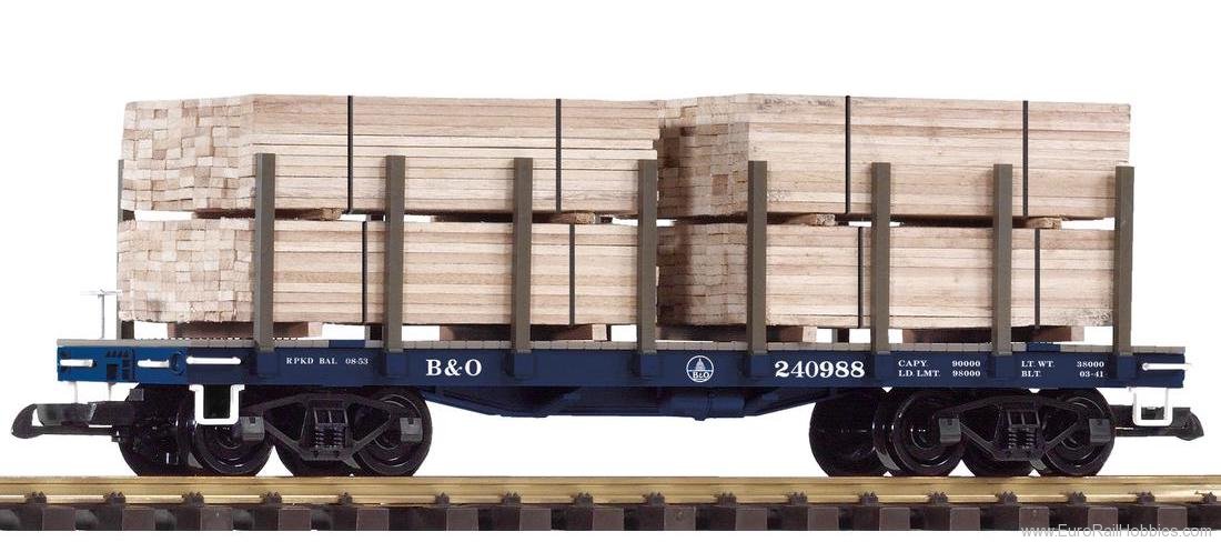 Piko 38741 G Flat Car w. Wood Load B&O