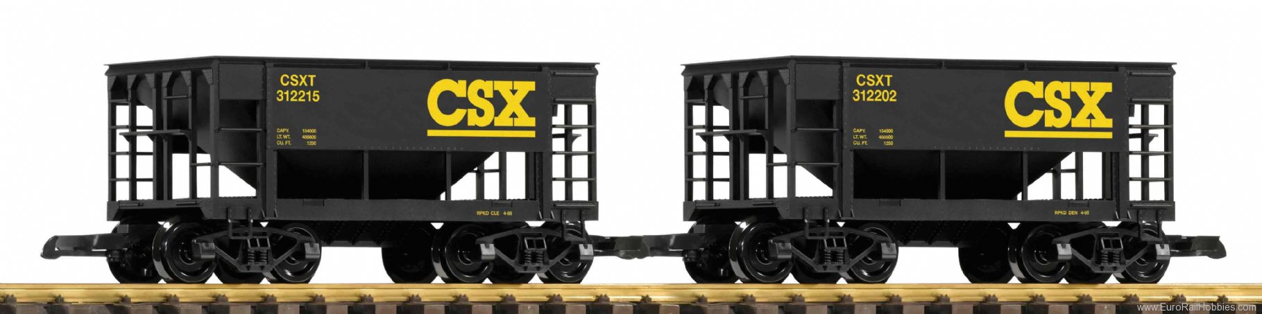 Piko 38953 G Set of 2 bulk goods wagons CSX