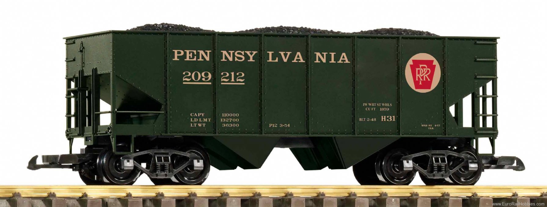 Piko 38955 G bulk wagon PRR with coal load