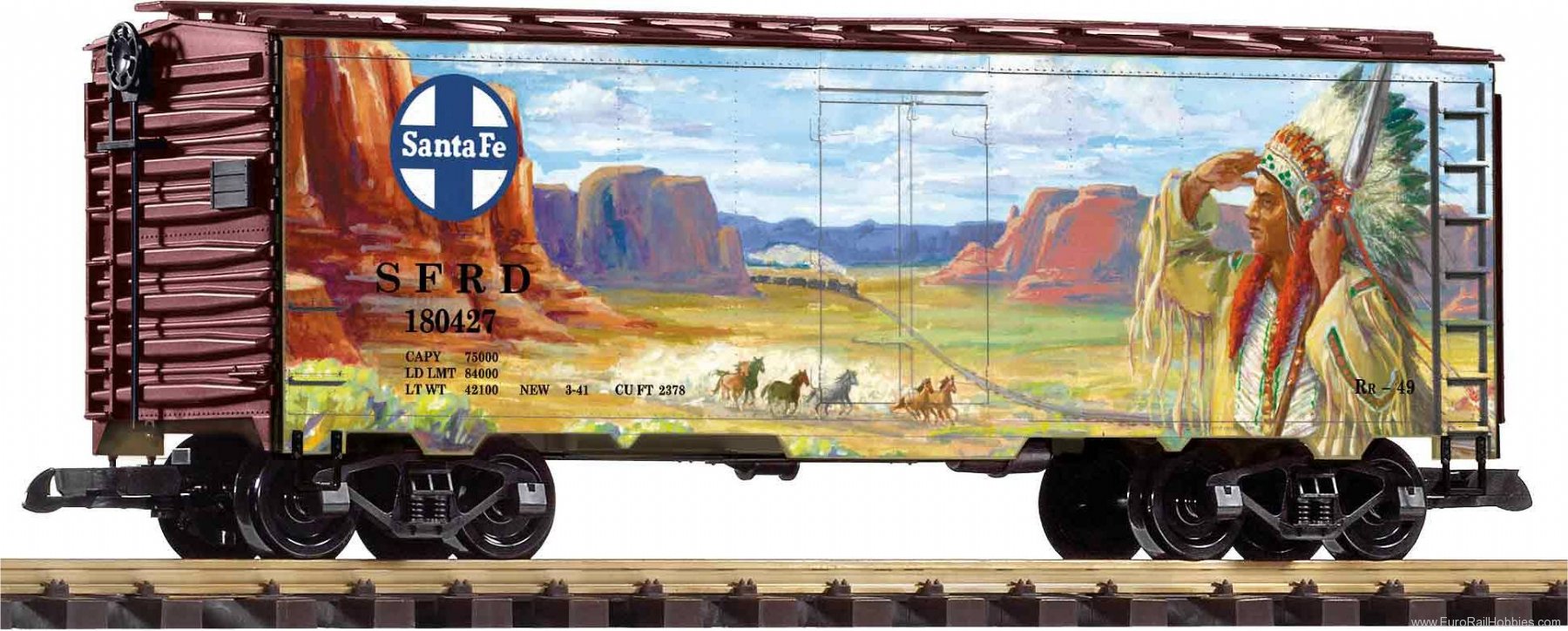 Piko 38965 G freight car SF Chieftrain