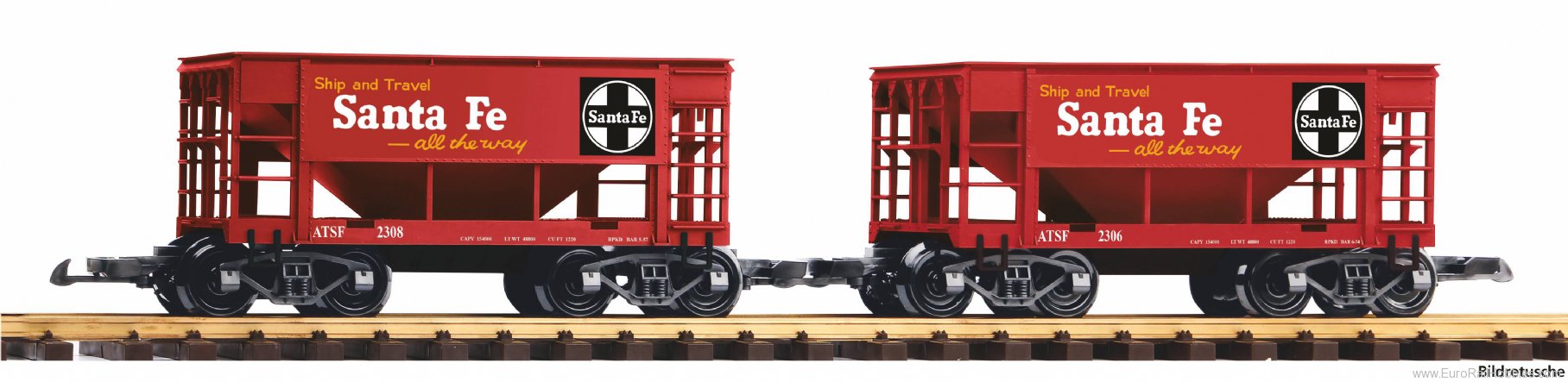 Piko 38971 G-US Sante Fe 2 Piece Bulk Goods Wagon Set