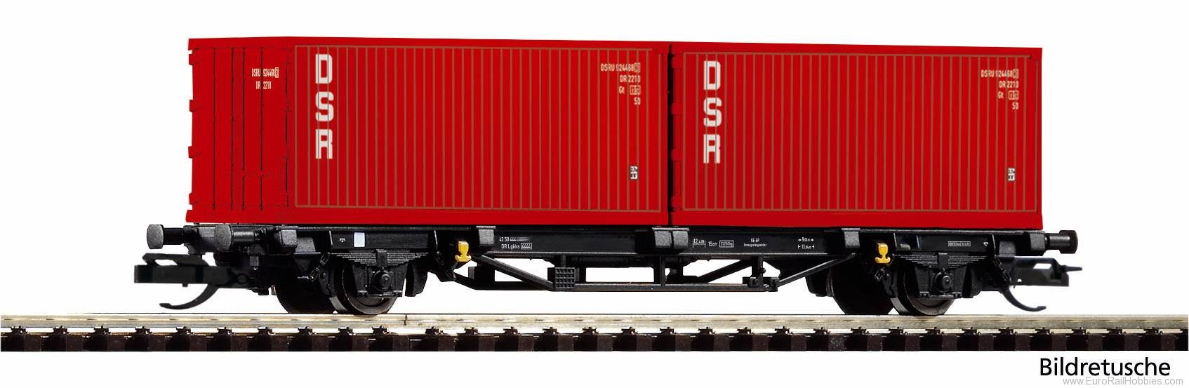 Piko 47727 TT-DR 2 Axle Container 2X20' DSR Wagon