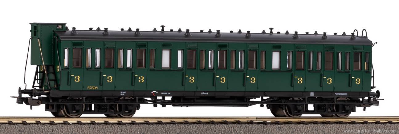 Piko 53334 3rd class SNCB III compartment car with a bra