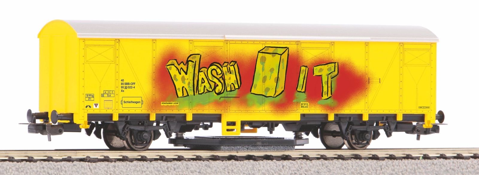 Piko 54309 SBB VI track cleaning car with graffiti (DC P