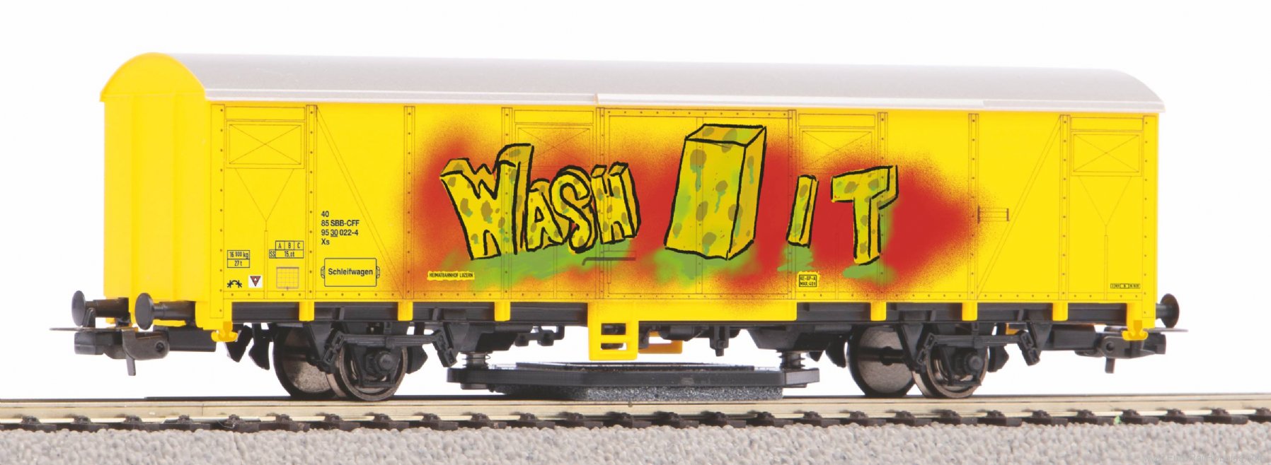 Piko 54309 SBB VI track cleaning car with graffiti (DC P