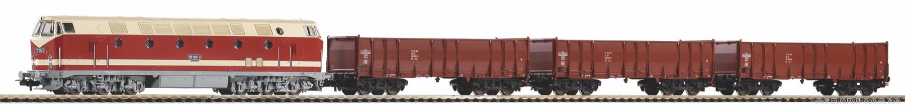 Piko 57138 Starter Set DR BR 119 w 3 High Side Gondolas 